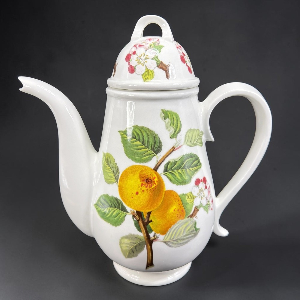 Portmeirion Pomona Coffee Pot Ingestrie Pippin Apple Botanical Made‎ in England
